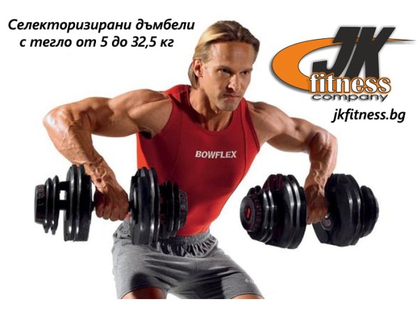 Дъмбели с регулиращо се тегло до 32,5 кг, Fit Motion