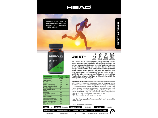 Joint+ - хранителна добавка за стави, кости и мускули, Head