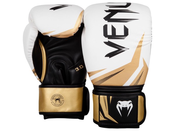 Боксови ръкавици Venum Challenger 3.0 Boxing Gloves white black gold